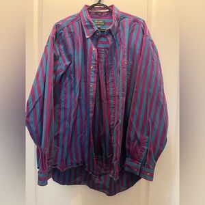Vintage COLOURS by Alexander Julian striped button-down shirt size XL.